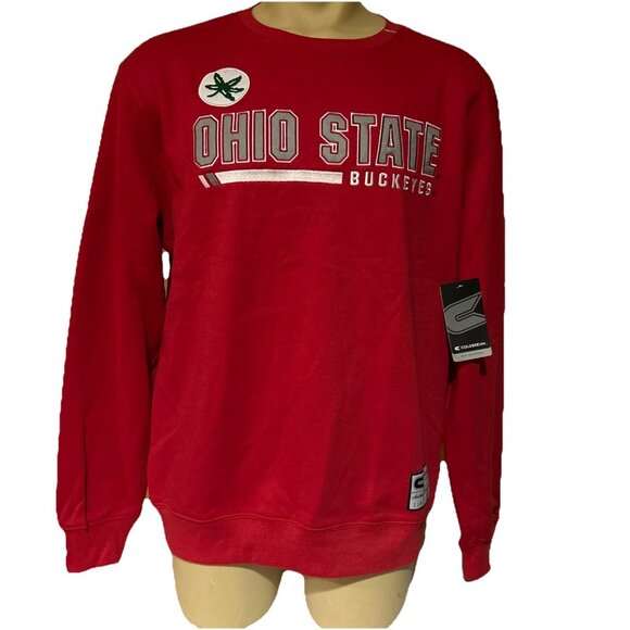 NEW Ohio State Buckeyes OSU Colosseum Embroidered Red Crew Sweatshirt Men's L - Picture 1 of 11